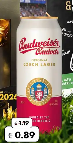 Travel Free Budweiser budvar original czech lager Angebot