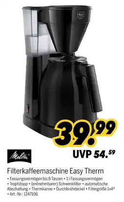 MEDIMAX Melitta filterkaffeemaschine easy therm Angebot