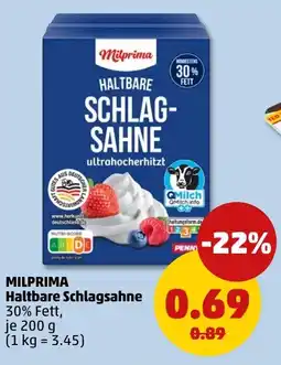 PENNY MILPRIMA Haltbare Schlagsahne Angebot