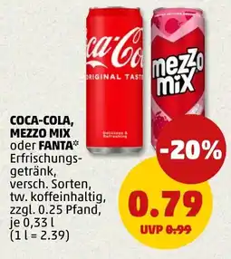 PENNY Coca-cola, mezzo mix oder fanta Angebot