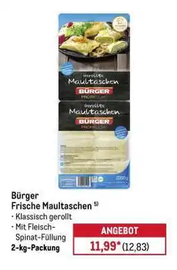 METRO Bürger Frische Maultaschen Angebot