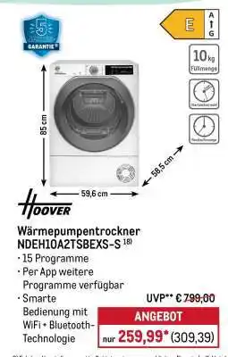 METRO Wärmepumpentrockner NDEH10A2TSBEXS-S Angebot