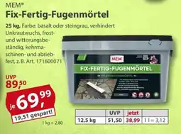 Sonderpreis Baumarkt MEM Fix-Fertig-Fugenmörtel Angebot