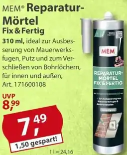 Sonderpreis Baumarkt MEM Reparatur- Mörtel Fix & Fertig Angebot