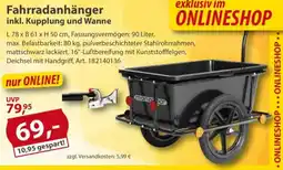 Sonderpreis Baumarkt Fahrradanhänger inkl. Kupplung und Wanne Angebot