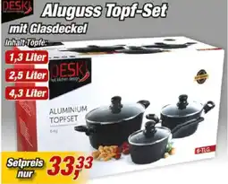 Posten Börse DESKI Aluguss Topf-Set mit Glasdeckel Angebot
