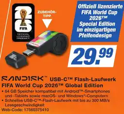 K+B Expert SANDISK USB-C Flash-Laufwerk FIFA World Cup 2026 Global Edition Angebot