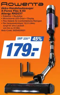 K+B Expert Rowenta Akku-Handstaubsauger X-Force Flex 9.60 Allergy RH2037 Angebot