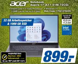 expert Techno Land acer Notebook Aspire 17 (A17-51M-72CG) Angebot