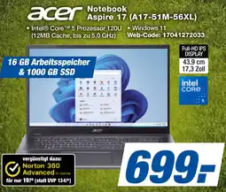 expert Techno Land acer Notebook Aspire 17 (A17-51M-56XL) Angebot