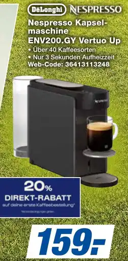expert Techno Land DeLonghi Nespresso Kapselmaschine ENV200.GY Vertuo Up Angebot