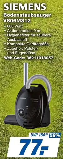 expert Techno Land SIEMENS Bodenstaubsauger VS06M312 Angebot
