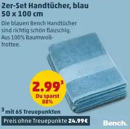 PENNY Bench 2er-Set Handtücher, blau Angebot