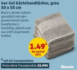 PENNY Bench 4er-Set Gästehandtücher, grau Angebot