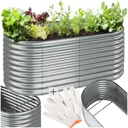 Netto Marken-Discount tectake Hochbeet, aus verzinktem Stahl, stabil, sicher, witterungsbeständig, 200 x 100 x 80 cm Angebot
