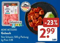 Aldi Süd MEINE METZGEREI Gulasch Angebot