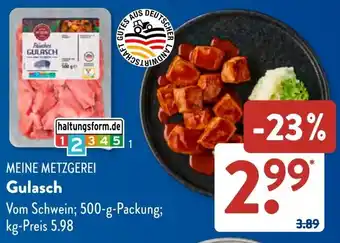 Aldi Süd MEINE METZGEREI Gulasch Angebot