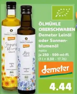 Kaufland ÖLMÜHLE OBERSCHWABEN Demeter Leinöl oder Sonnenblumenöl Angebot