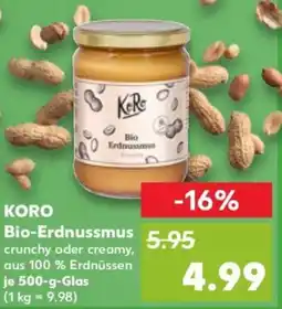 Kaufland KORO Bio Erdnussmos Angebot
