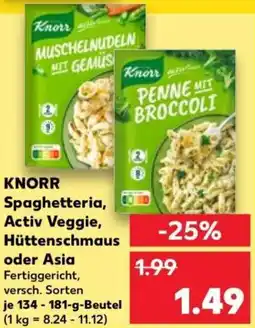 Kaufland KNORR Spaghetteria, Activ Veggie, Hüttenschmaus oder Asia Angebot