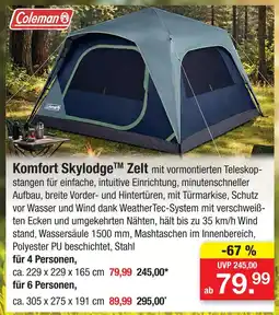 Zimmermann Coleman komfort skylodge zelt für 4 personen Angebot