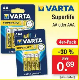 Zimmermann Varta superlife aa Angebot