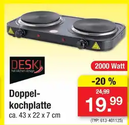 Zimmermann Deski doppelkochplatte Angebot