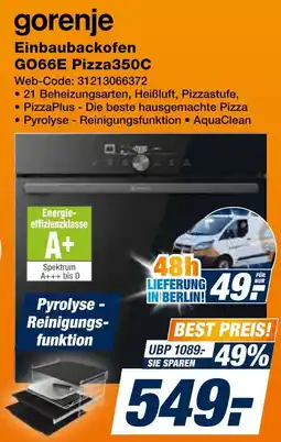 Expert Gorenje einbaubackofen go66e pizza350c Angebot