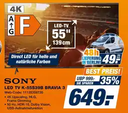Expert Sony led tv k-55s39b bravia 3 Angebot