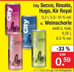 Zimmermann City secco, rosato, hugo, kir royal oder weinschorle Angebot
