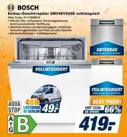 Expert Bosch einbau-geschirrspüler smv4evx08e vollintegriert Angebot
