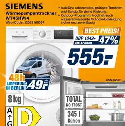 Expert Siemens wärmepumpentrockner wt45hv94 Angebot