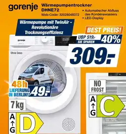 Expert Gorenje wärmepumpentrockner dhne72 Angebot