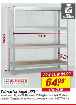 toom Baumarkt Schulte regalwelt schwerlastregal xxl Angebot
