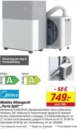 toom Baumarkt Midea mobiles klimagerät porta split Angebot