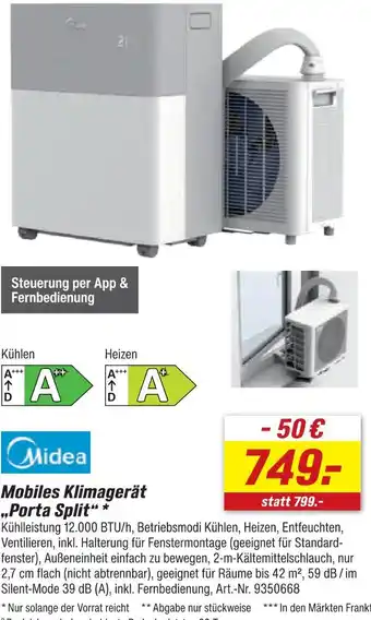 Midea mobiles klimagerät porta split