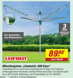 toom Baumarkt Leifheit wäschespinne linomatic 400 easy Angebot