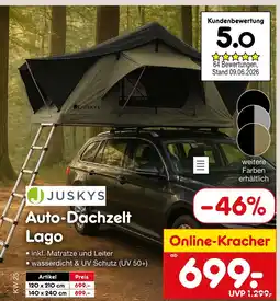 Netto Marken-Discount Juskys auto-dachzelt lago 120 x 210 cm Angebot