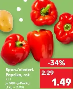Kaufland Span./niederl. Paprika, rot Angebot