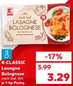 Kaufland K-CLASSIC Lasagne Bolognese Angebot