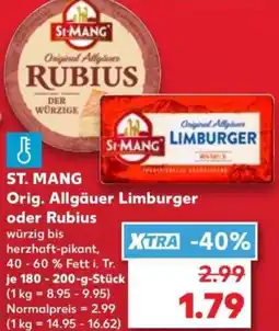 Kaufland ST. MANG Orig. Allgäuer Limburger oder Rubius Angebot