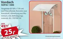 Sonderpreis Baumarkt Vordach SOFIA 1000 Angebot