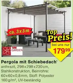 Wiglo Wunderland TIM GARDEN Pergola mit Schiebedach Angebot