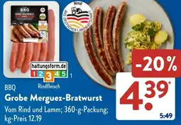 Aldi Süd BBQ Grobe Merguez-Bratwurst Angebot