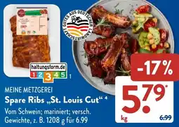 Aldi Süd MEINE METZGEREI Spare Ribs „St. Louis Cut" Angebot
