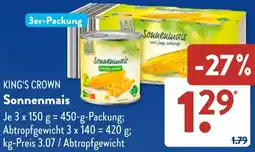 Aldi Süd KING'S CROWN Sonnenmais Angebot