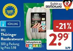 Aldi Süd BBQ Thüringer Rostbratwurst Angebot