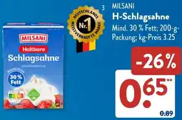 Aldi Süd MILSANI H-Schlagsahne Angebot