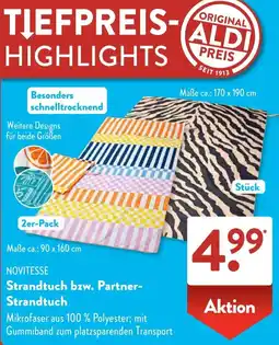 Aldi Süd NOVITESSE Strandtuch bzw. Partner Strandtuch Angebot