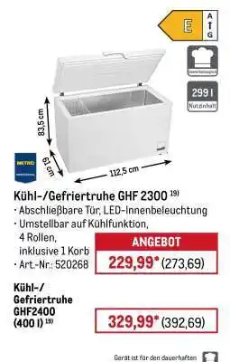 METRO Kühl-/Gefriertruhe GHF 2300 Angebot